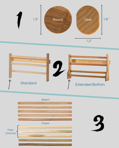 Wall-Mounted Wooden Stall Bars