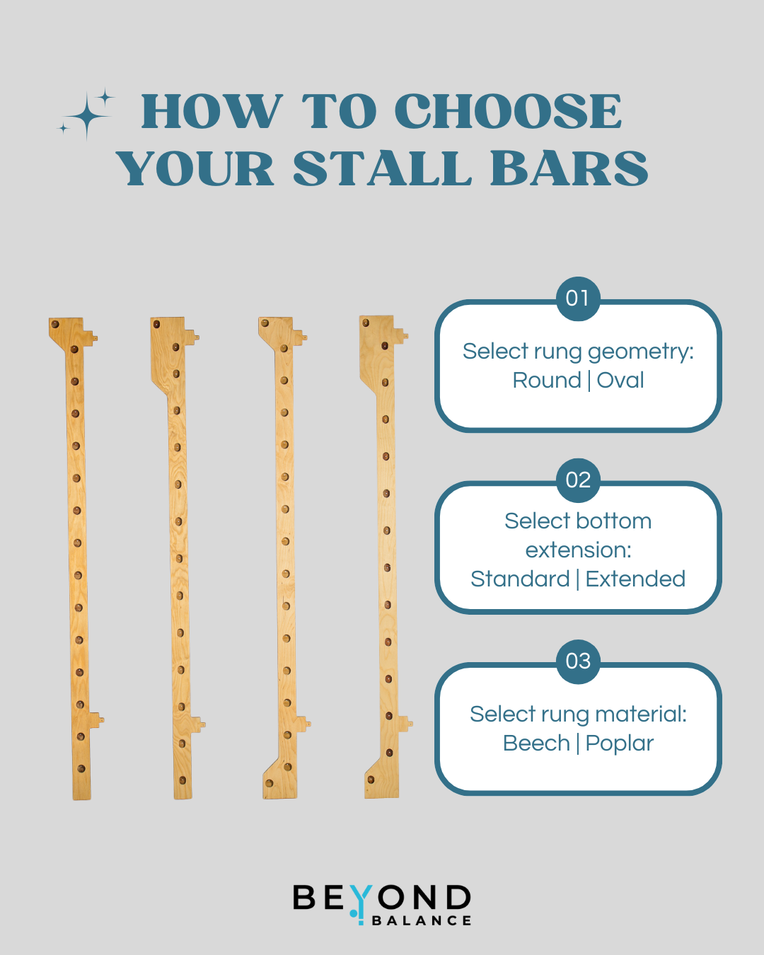 Wall-Mounted Wooden Stall Bars