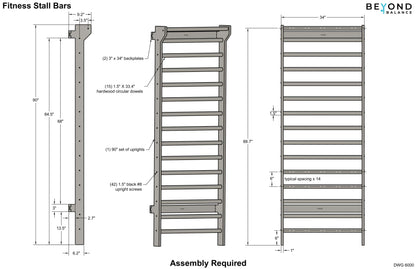 Wall-Mounted Wooden Stall Bars