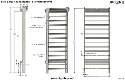 Wall-Mounted Wooden Stall Bars
