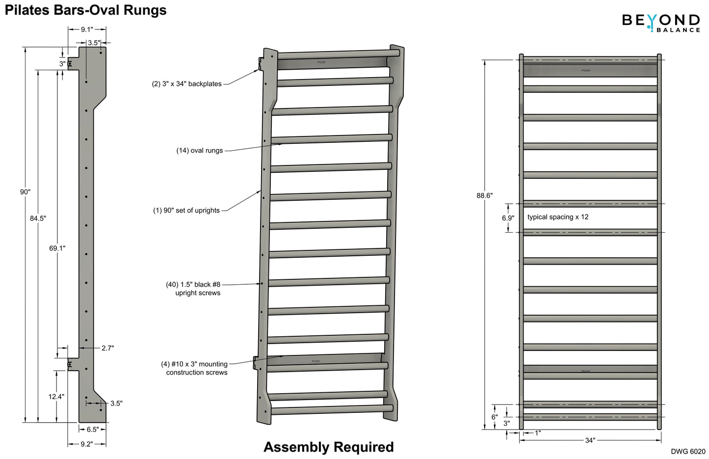 Wall-Mounted Wooden Stall Bars