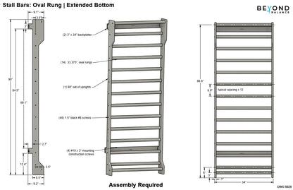 Wall-Mounted Wooden Stall Bars