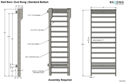Wall-Mounted Wooden Stall Bars