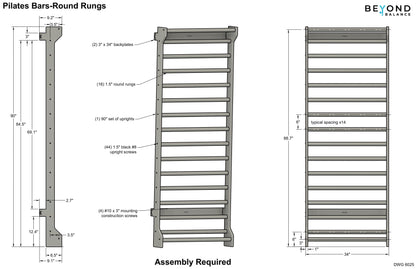 Wall-Mounted Wooden Stall Bars