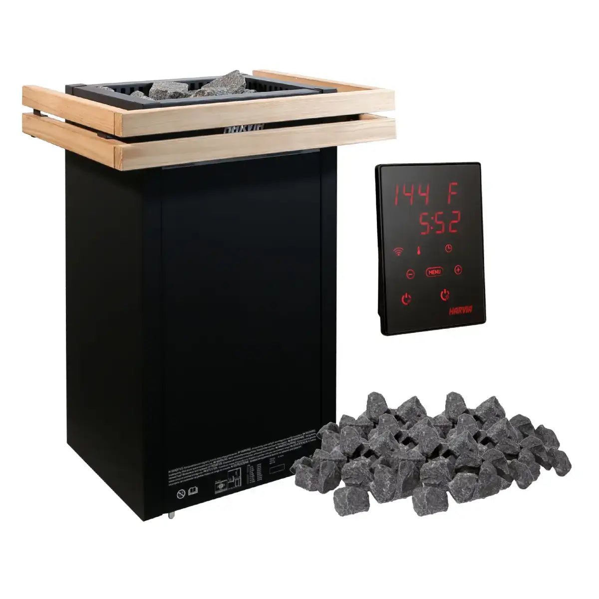 Harvia Virta HL80 8KW Sauna Heater Package with WiFi Controller, Stones & Safety Guard