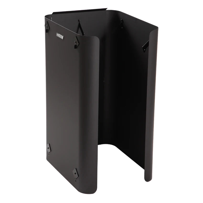 Black metal bracket on a white background