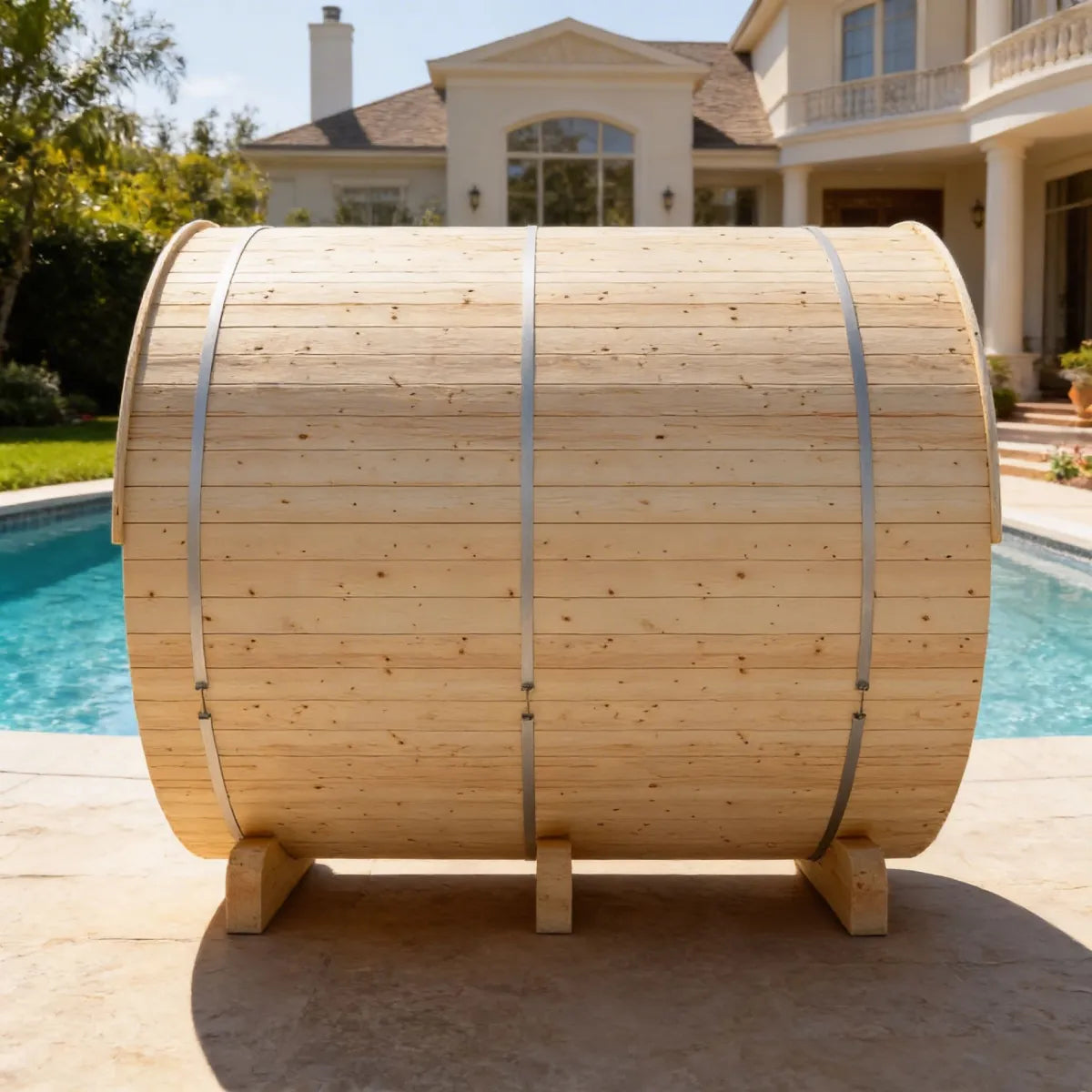 Helsinki Finnish Barrel Sauna with Terrace and WiFi Heater