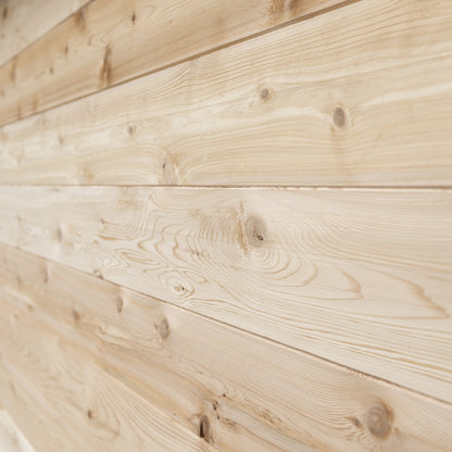 Canadian Timber Georgian 6-person white cedar cabin sauna, cedar grain detail