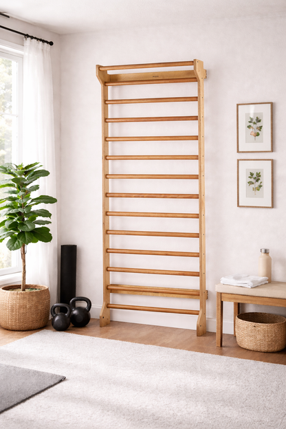 Wall-Mounted Wooden Stall Bars