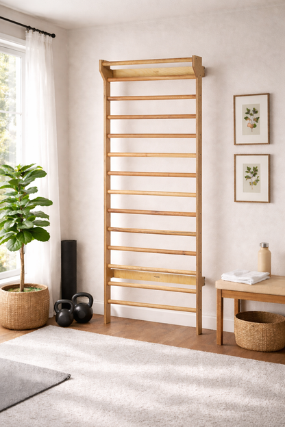 Wall-Mounted Wooden Stall Bars