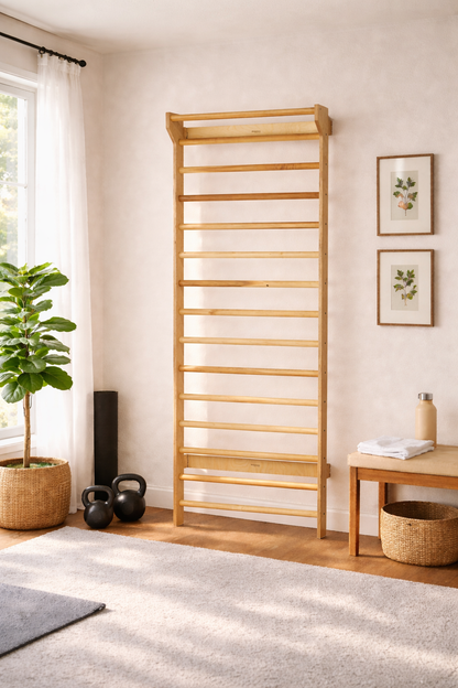 Wall-Mounted Wooden Stall Bars
